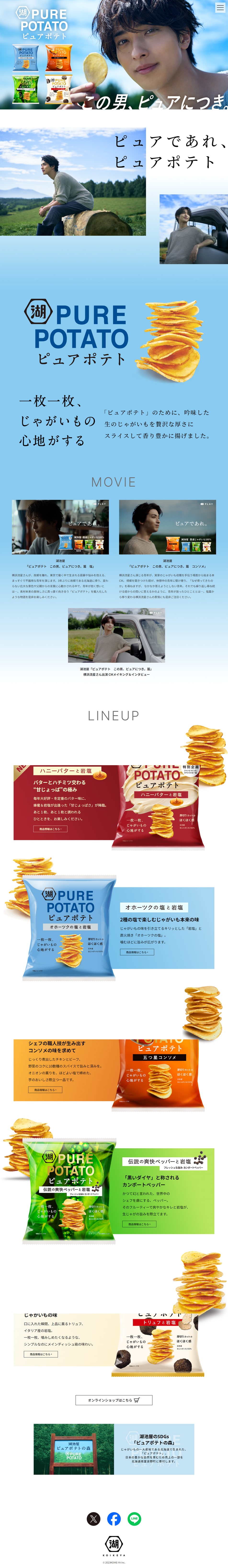 Pure Potato LP design (Snack foods, gum, and candy / Shades of blue / Simple) PC version