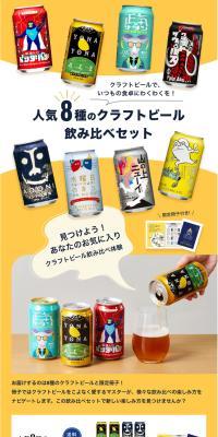 A tasting set of 8 popular craft beers LP design (Beer and Happoshu / yellow / Simple) PC version