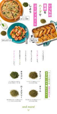 いつもの食卓をハーブでコーディネートしようのLPデザイン（調味料・甘味料・ダシ・スープ／グリーン系／にぎやか系）PC版