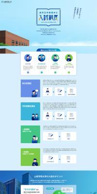 Various Admission Systems for University Entrance Exams LP design (school / Shades of blue / Refined style) PC version