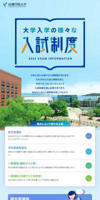 大学入試の様々な入試制度のLPデザイン（学校・塾・通信講座／ブルー系／キレイ系）スマホ版