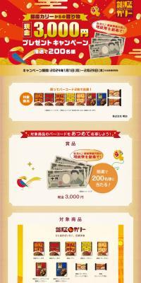 銀座カリーからの贈り物キャンペーンのLPデザイン（イベント・キャンペーン・ギフト／イエロー系／にぎやか系）PC版