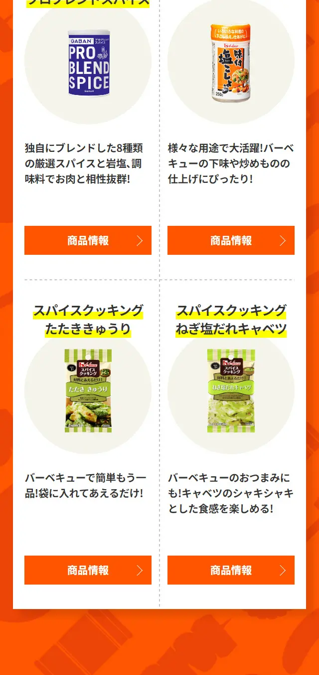 スパイスで簡単！進化系BBQ！のLPデザイン（惣菜・おかず・料理／ベージュ系／にぎやか系）スマホ版