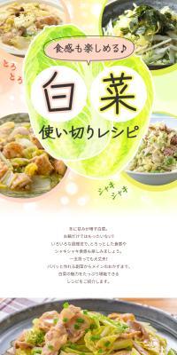 食感も楽しめる♪白菜使い切りレシピのLPデザイン（惣菜・おかず・料理／ベージュ系／かわいい系）スマホ版