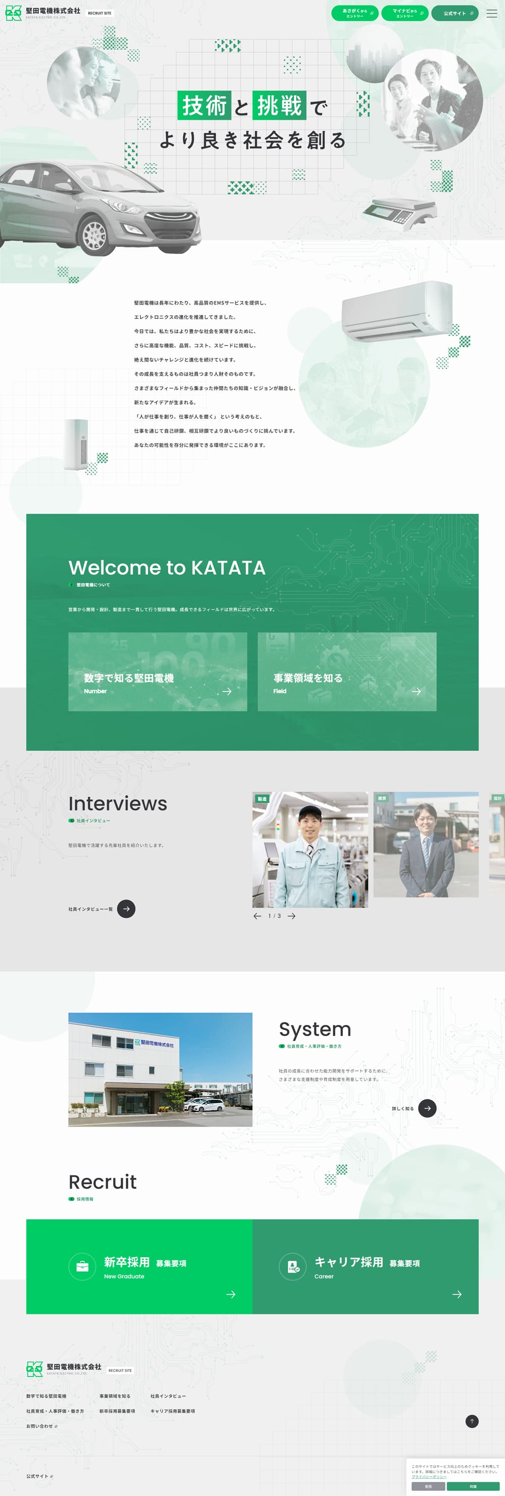 Careers LP design (recruitment / Green tones / Cool style) PC version