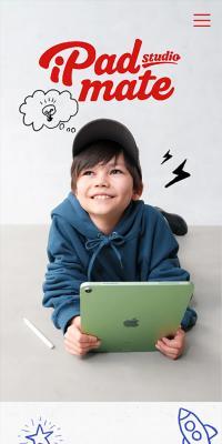 iPadmateのLPデザイン（学校・塾・通信講座／レッド系／かわいい系）スマホ版