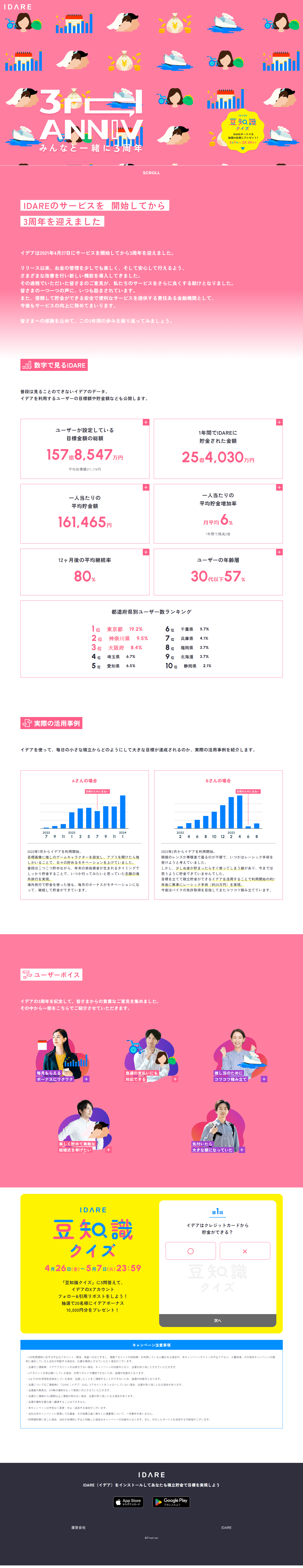 IDARE 3rd Anniversary LP design (Insurance, Finance, Credit / Pink shades / Cute style) PC version