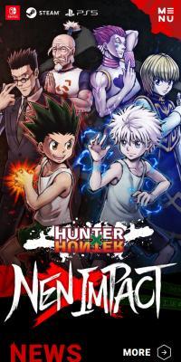 HUNTER×HUNTER NEN×IMPACTのLPデザイン（ゲームソフト・機器／ブラック系／マンガ・イラスト系）スマホ版