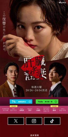 肝臓を奪われた妻のLPデザイン（ニュース・ドラマ・バラエティ／レッド系／かっこいい系）スマホ版