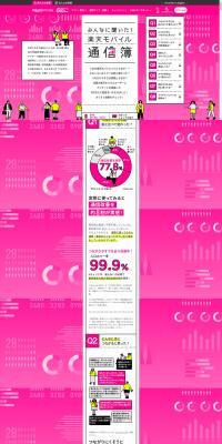 Rakuten Mobile LP design (Rental, Contracting, and Outsourcing / Pink shades / Cute style) PC version