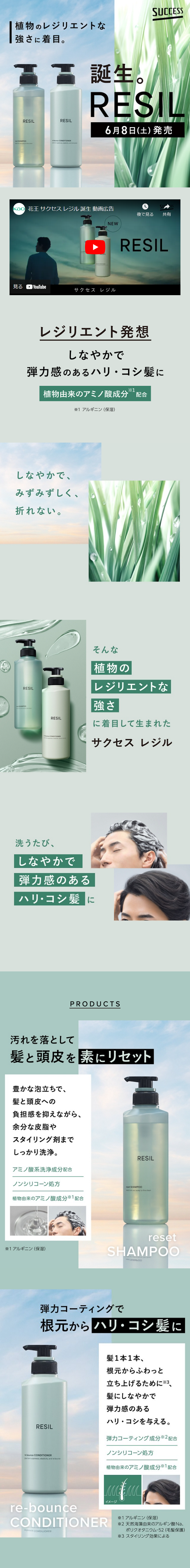 Success RESIL LP design (Skincare, Bodycare, Haircare / Green tones / Simple) Mobile version