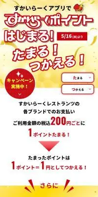 すかいらーくポイントキャンペーンのLPデザイン（イベント・キャンペーン・体験／レッド系／信頼・安心系）スマホ版