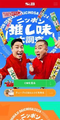 TUBERSTYLEのLPデザイン（調味料・甘味料・ダシ・スープ／オレンジ系／にぎやか系）スマホ版