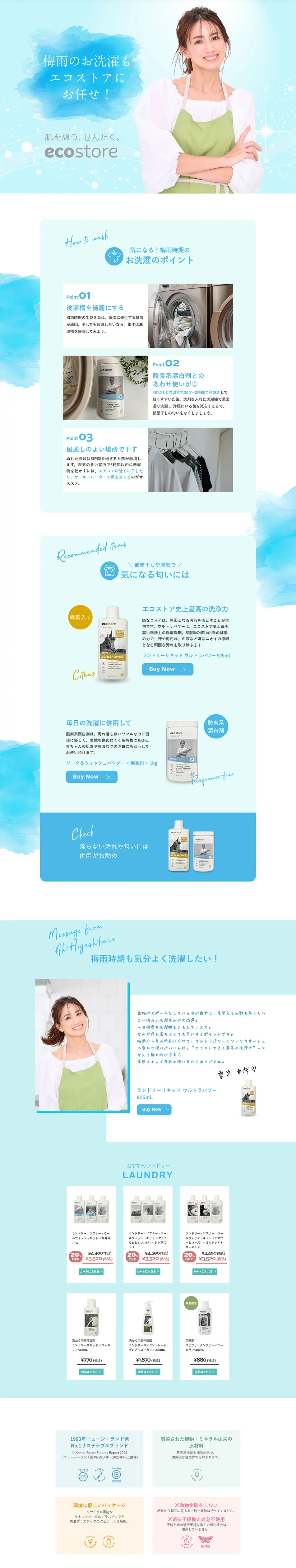 ecostoreのLPデザイン（企業・会社・お店／ブルー系／清潔系）PC版