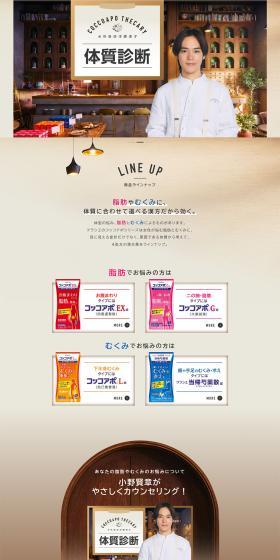 Kokkoapo Body Type Diagnosis LP design (Health foods, health drinks, and supplements / Brown tones / Simple) PC version