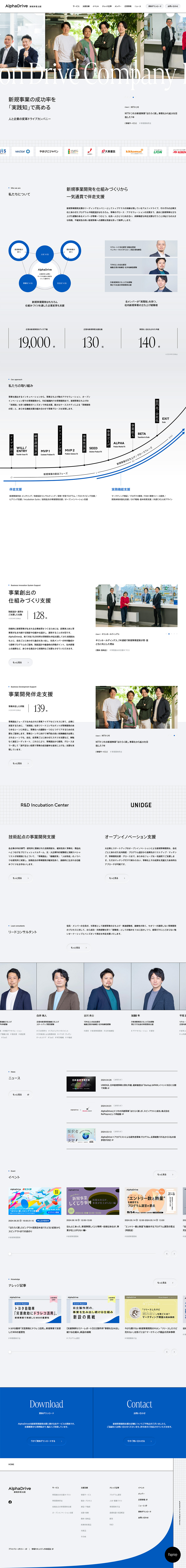 新規事業支援のLPデザイン（企業・会社・お店／グレー系／スタイリッシュ系）PC版