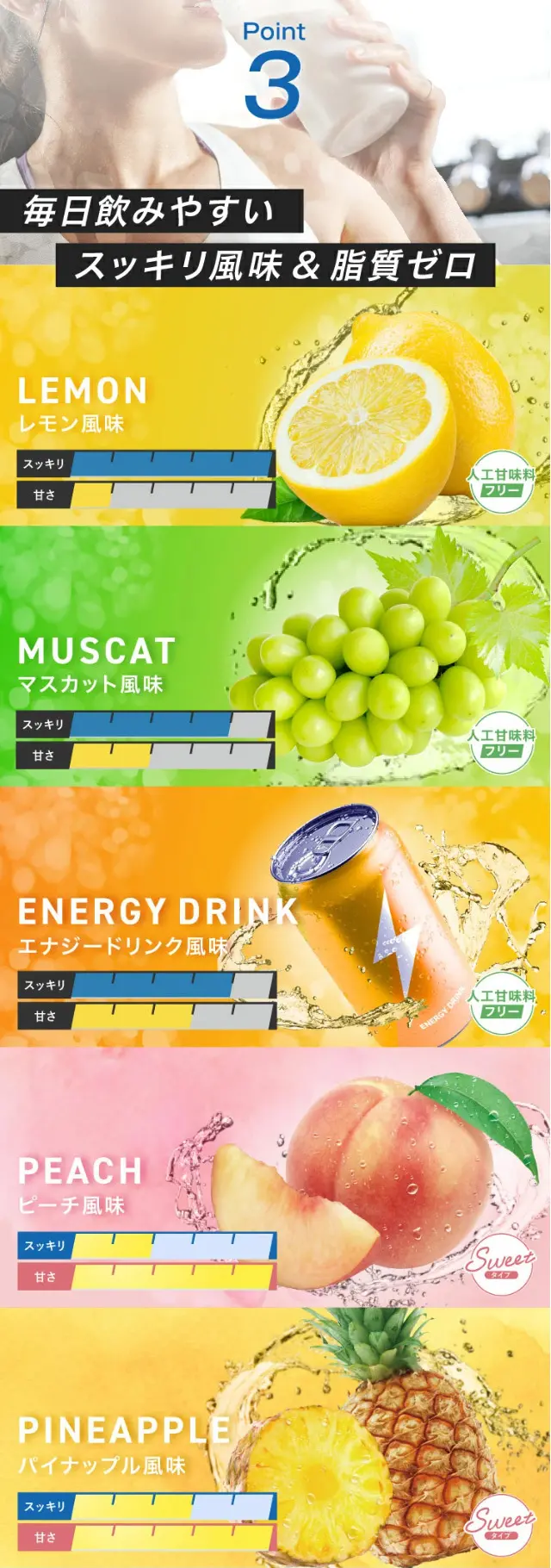 オールインワンEAAのLPデザイン（ダイエットサプリ・ダイエット飲料／ブルー系／かっこいい系）スマホ版