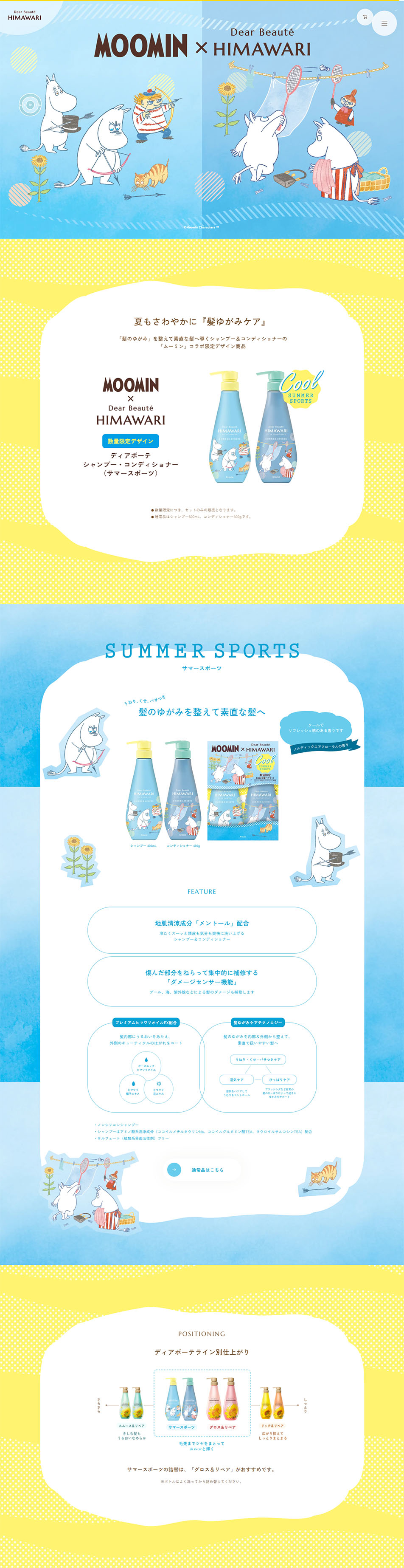 MOOMIN×HIMAWARI LP design (Skincare, Bodycare, Haircare / Shades of blue / Manga) PC version