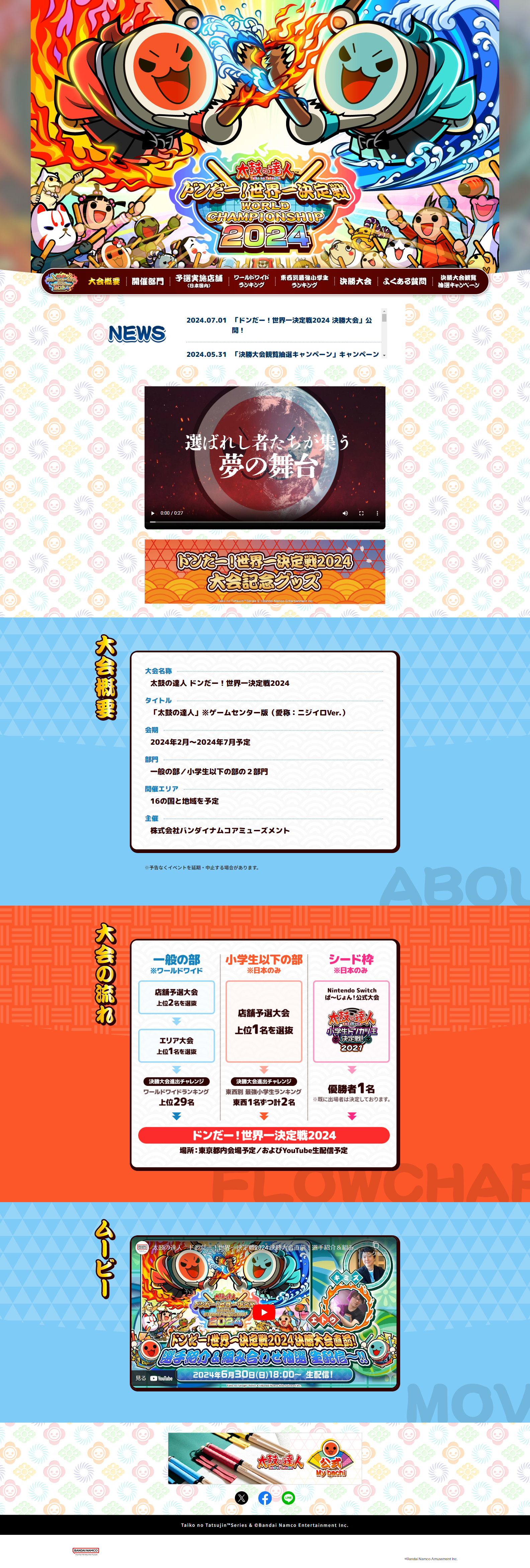 太鼓の達人　ドンだ！世界一決定戦2024のLPデザイン（イベント・キャンペーン・体験／カラフル系／和風系）PC版