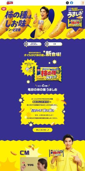 亀田の柿の種 うましおのLPデザイン（スナック・ガム・あめ・グミ／イエロー系／にぎやか系）PC版