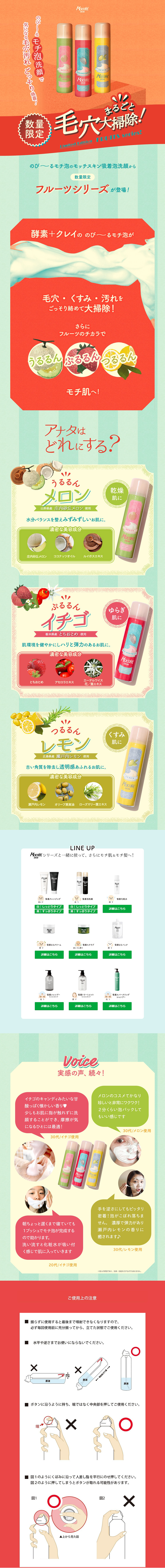 Mochiskin Adsorption Foam Facial Cleanser LP design (Skincare, Bodycare, Haircare / Red tones / Japanese style) PC version