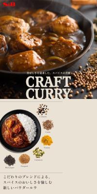 S&B CRAFT CURRYのLPデザイン（調味料・甘味料・ダシ・スープ／ブラック系／かっこいい系）スマホ版
