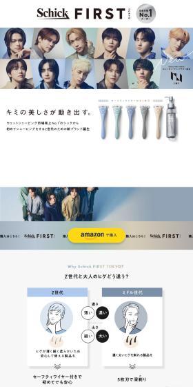 SchickFIRSTTOKYO LP design (Skincare, Bodycare, Haircare / Shades of blue / Trust and Safety) PC version