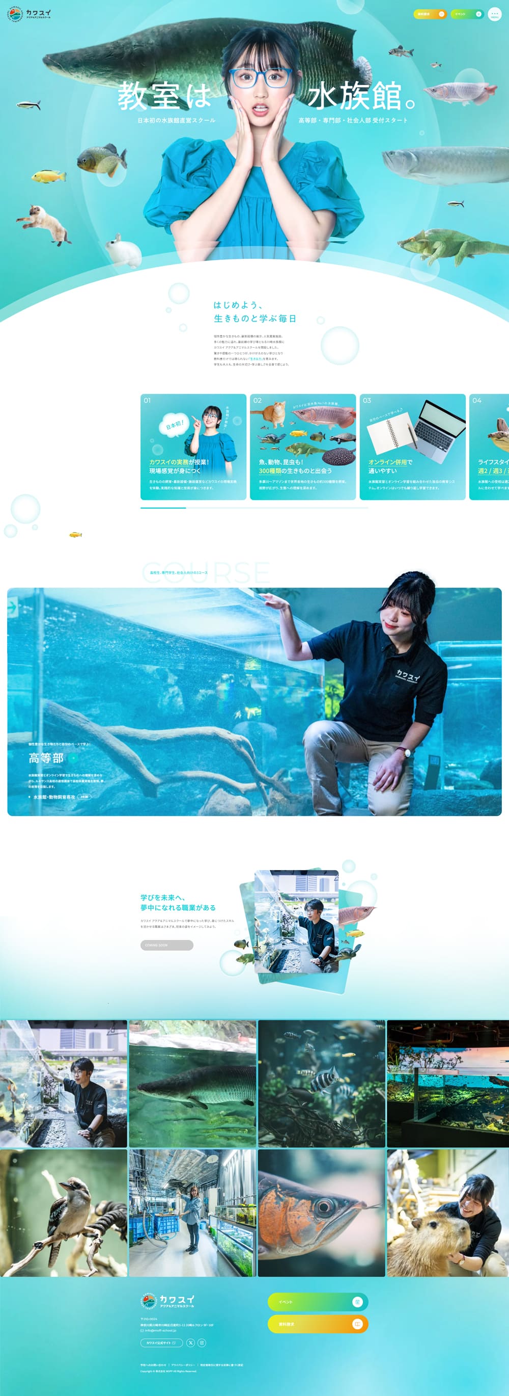 Vocational School LP design (school / Shades of blue / Cute style) PC version