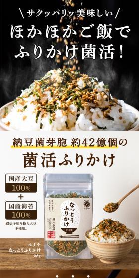 納豆ふりかけのLPデザイン(調味料・甘味料・ダシ・スープ/ベージュ系/オーガニック系)スマホ版