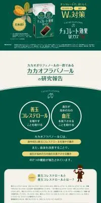 チョコレート効果Wプラスカカオ72％のLPデザイン（洋菓子／グリーン系／スタイリッシュ系）PC版