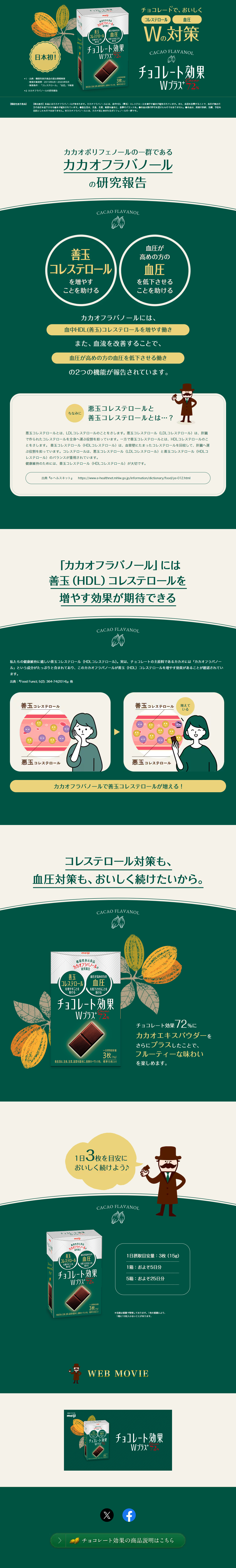 Chokoreto Koka W Plus Cacao 72% LP design (Western confectionery / Green tones / Stylish type) PC version