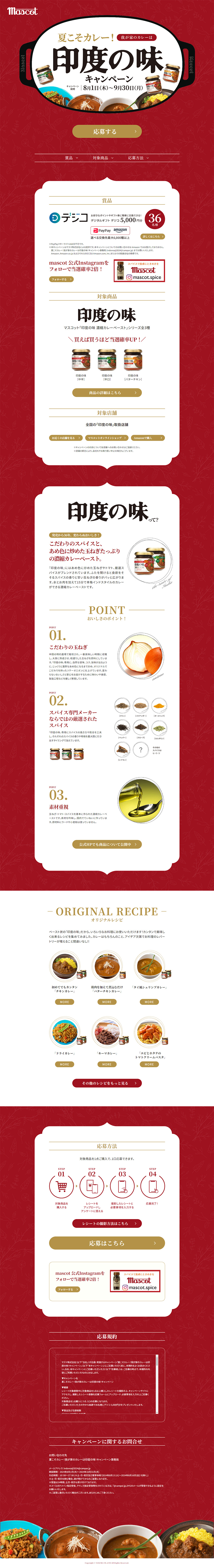 印度の味のLPデザイン（調味料・甘味料・ダシ・スープ／レッド系／にぎやか系）PC版