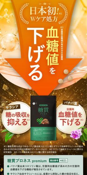 糖貫プロネスのLPデザイン（ダイエットサプリ・ダイエット飲料／ゴールド系／にぎやか系）スマホ版