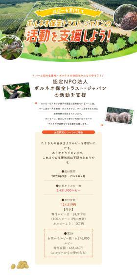 Donate Rubies and support the activities of Boruneo Hozen Torasuto Japan! LP design (Snack foods, gum, and candy / Green tones / Cute style) PC version