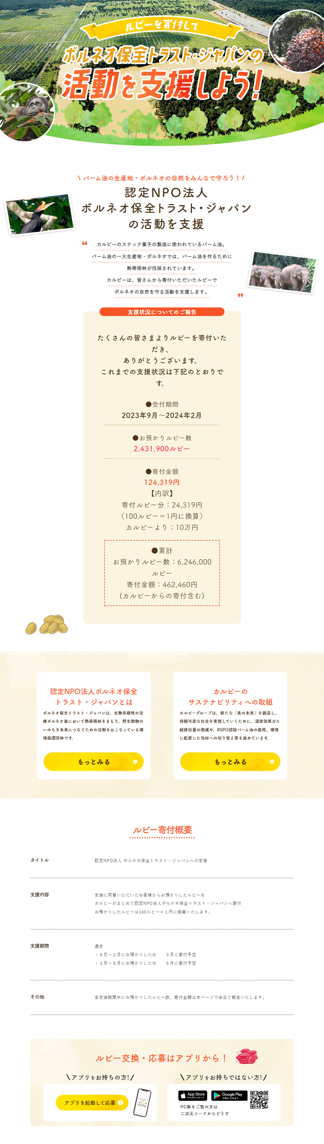 Donate Rubies and support the activities of Boruneo Hozen Torasuto Japan! LP design (Snack foods, gum, and candy / Green tones / Cute style) PC version