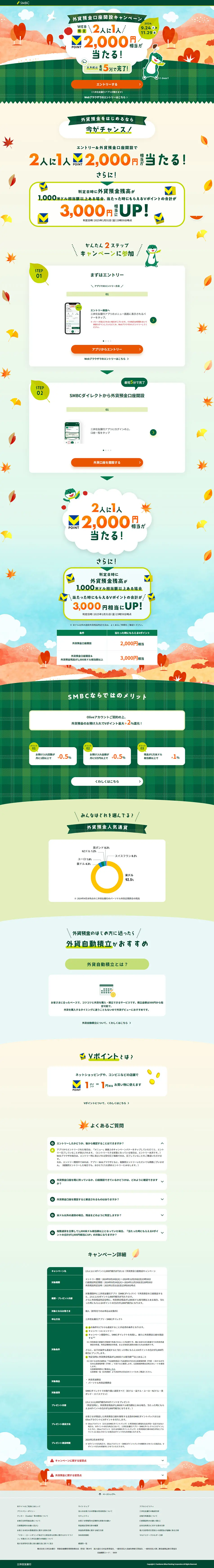 外貨預金口座開設キャンペーンのLPデザイン（保険・金融・クレジット／オレンジ系／かわいい系）PC版