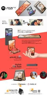 フリップスタイル　razr 50のLPデザイン（タブレット・スマートフォン／レッド系／かっこいい系）PC版