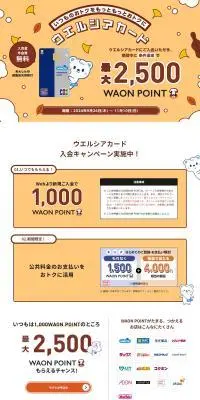 ウエルシアカード入会キャンペーンのLPデザイン（保険・金融・クレジット／ブラウン系／かわいい系）PC版
