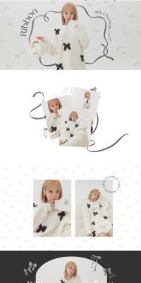 Ribbon with Chaewon LESSERAFIM LP design (Women's fashion / Black-colored / Simple) PC version