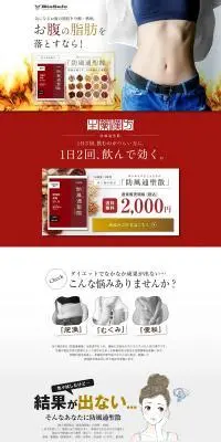 防風通聖散エキスのLPデザイン（ダイエットサプリ・ダイエット飲料／ホワイト系／シンプル系）PC版