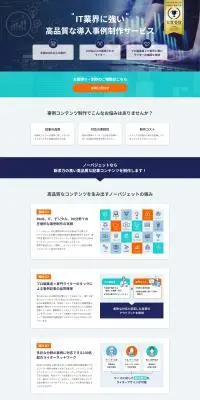 ノーバジェットのLPデザイン（レンタル・代行・アウトソース／ブルー系／信頼・安心系）PC版