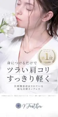 Vフェザー 磁気ネックレスのLPデザイン（ジュエリー・アクセサリー／ホワイト系／シンプル系）スマホ版