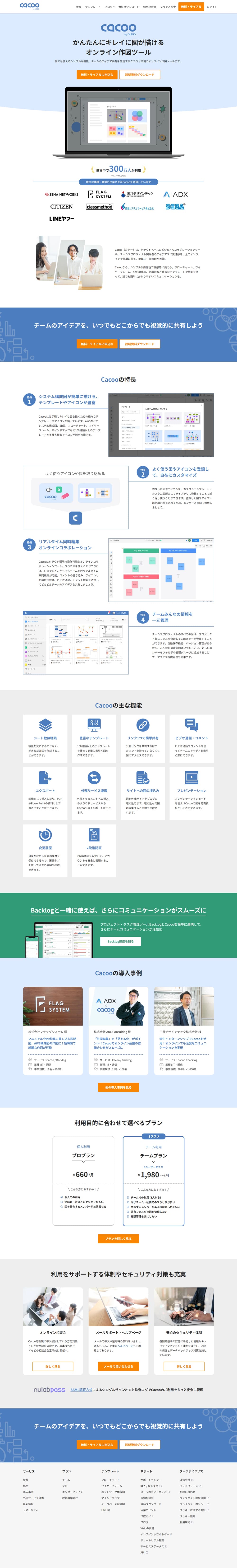 Cacoo LP design (Design, Apps, Systems / Shades of blue / Simple) PC version