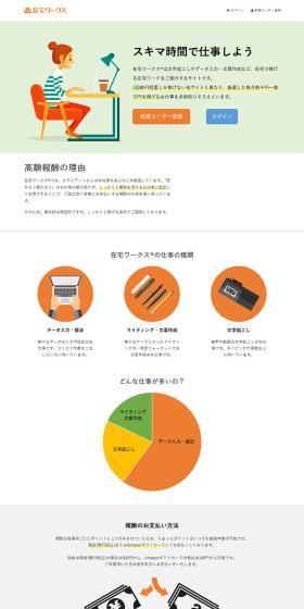 Zaitaku Works LP design (Design, Apps, Systems / White-based / Lively type) PC version