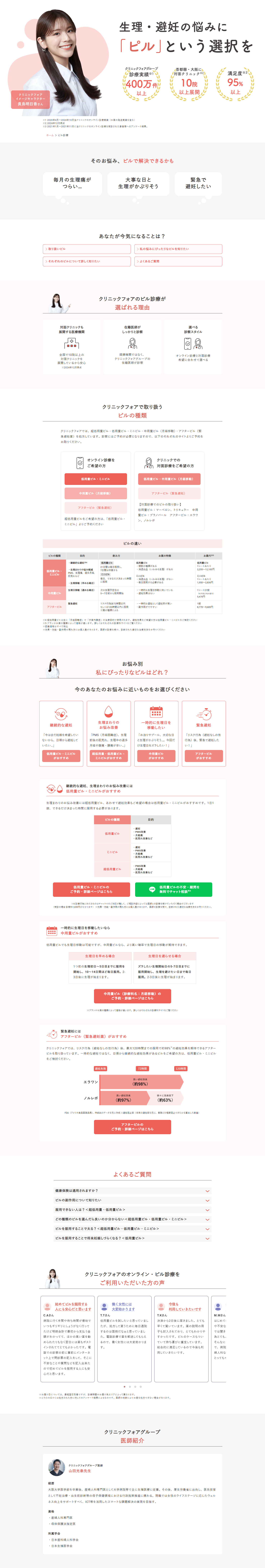 Pill Consultation LP design (Hospital, Chiropractic, Massage / White-based / Trust and Safety) PC version