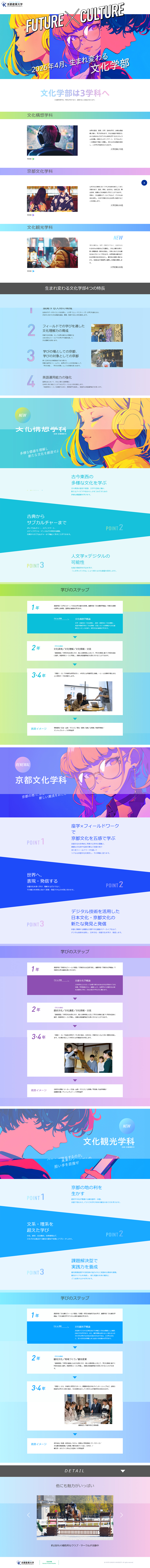 Kyoto Sangyo University Faculty of Culture LP design (school / Multi-color type / Cool style) PC version