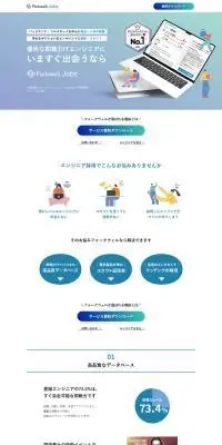 Forkwell JobsのLPデザイン（レンタル・代行・アウトソース／ブルー系／かっこいい系）PC版