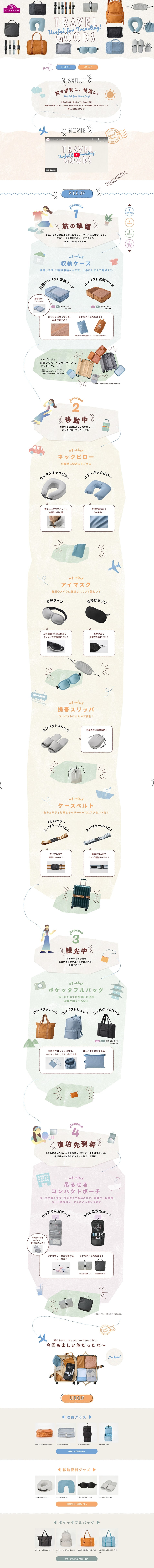 Travel Goods LP design (Domestic and international travel / Beige tones / Cute style) PC version