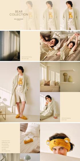 Gelato Pique Men's Bear Collection LP design (men's fashion / Beige tones / Simple) PC version
