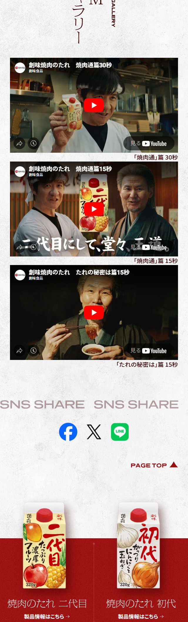 焼肉のたれのLPデザイン（調味料・甘味料・ダシ・スープ／レッド系／力強い系）スマホ版